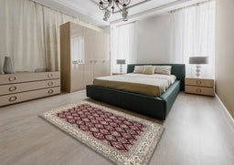 Traditional Tan Brown Persian Rug in a Bedroom, tr2643