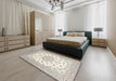 Traditional Gold Persian Rug in a Bedroom, tr2645