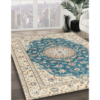 Traditional Grayish Turquoise Green Persian Rug, tr2646