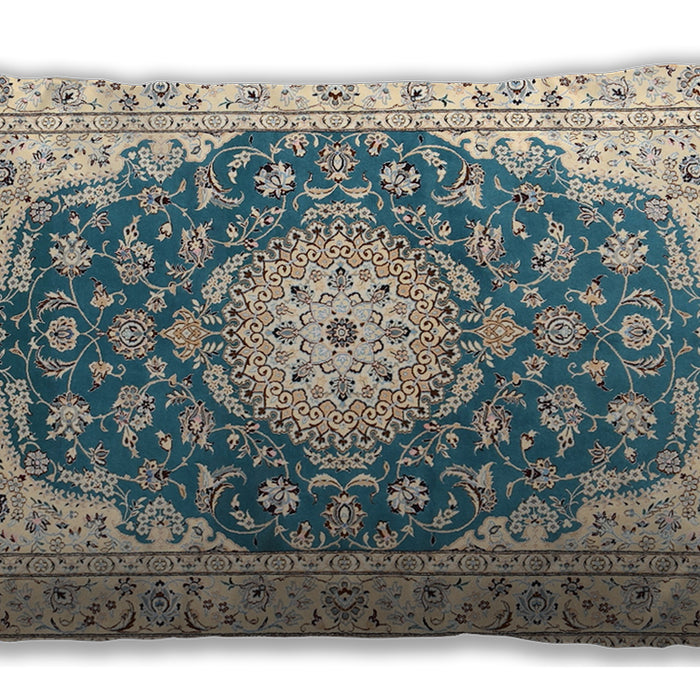 Traditional Classic Rectangular Grayish Turquoise Green Lumbar Throw Pillow, 13 inch by 19 inch, lbtr2646