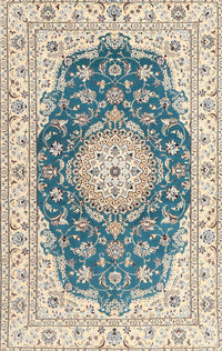 Machine Washable Traditional Grayish Turquoise Green Rug, wshtr2646