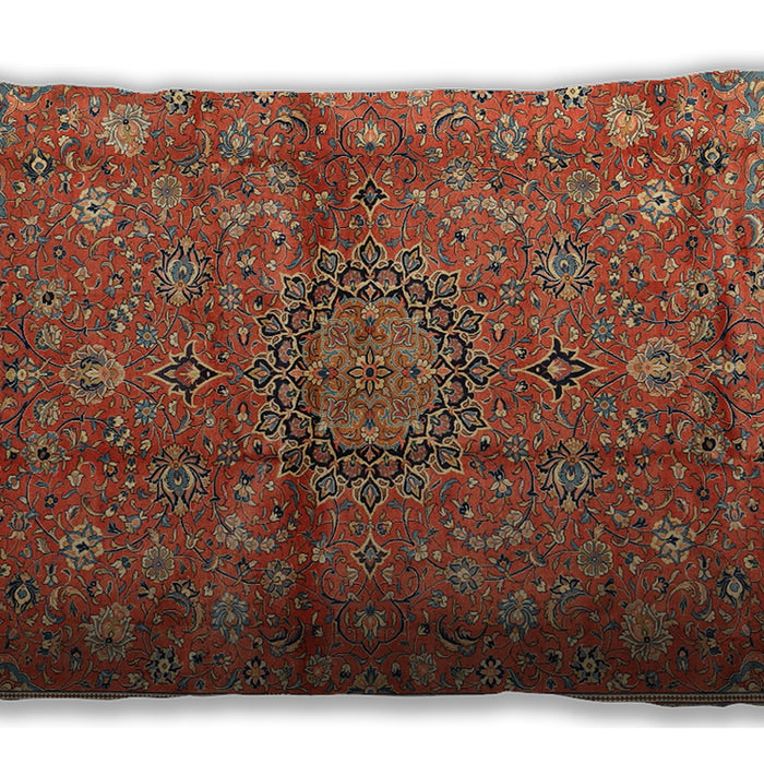 Traditional Classic Rectangular Orange Brown Lumbar Throw Pillow, 13 inch by 19 inch, lbtr2649
