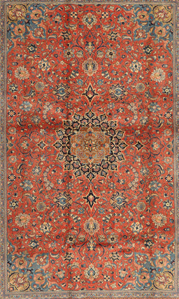 Machine Washable Traditional Orange Brown Rug, wshtr2649