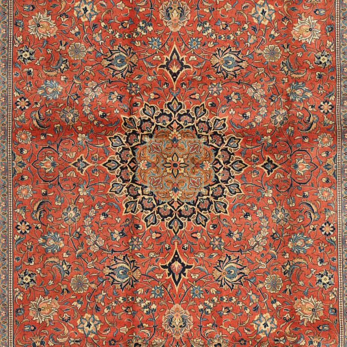 Traditional Orange Brown Medallion Rug, tr2649