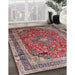 Traditional Light French Beige Brown Medallion Rug in Family Room, tr264