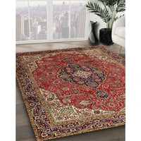 Traditional Saffron Red Medallion Rug, tr2650