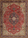 Traditional Saffron Red Medallion Rug, tr2650