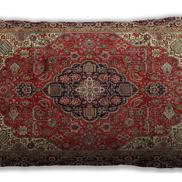 Traditional Classic Rectangular Saffron Red Lumbar Throw Pillow, 13 inch by 19 inch, lbtr2650