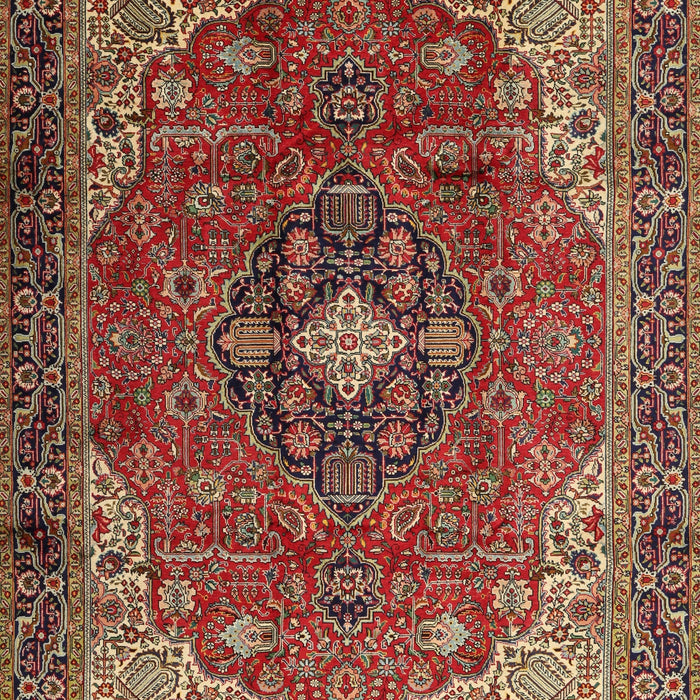Machine Washable Traditional Saffron Red Rug, wshtr2650
