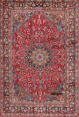 Machine Washable Traditional Tomato Red Rug, wshtr2651