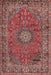 Machine Washable Traditional Tomato Red Rug, wshtr2651