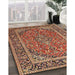 Traditional Saffron Red Persian Rug in Family Room, tr2652