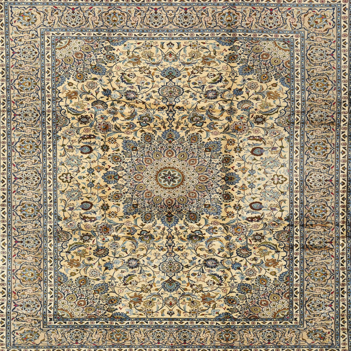 Square Traditional Brown Medallion Rug, tr2653