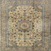 Square Traditional Brown Medallion Rug, tr2653