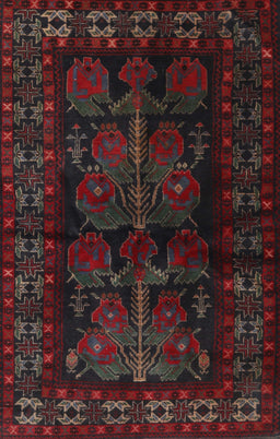 Machine Washable Traditional Deep Red Rug, wshtr2657
