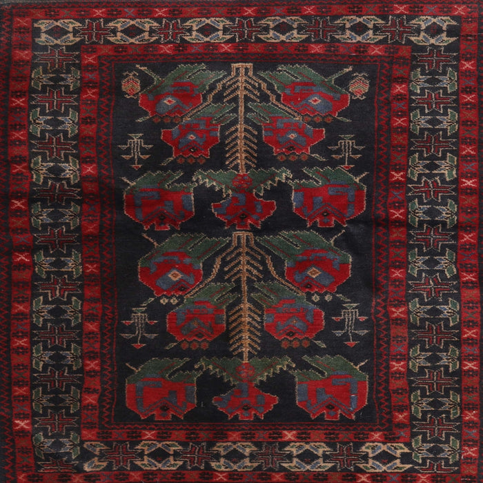 Square Traditional Deep Red Persian Rug, tr2657