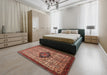 Machine Washable Traditional Tomato Red Rug in a Bedroom, wshtr265