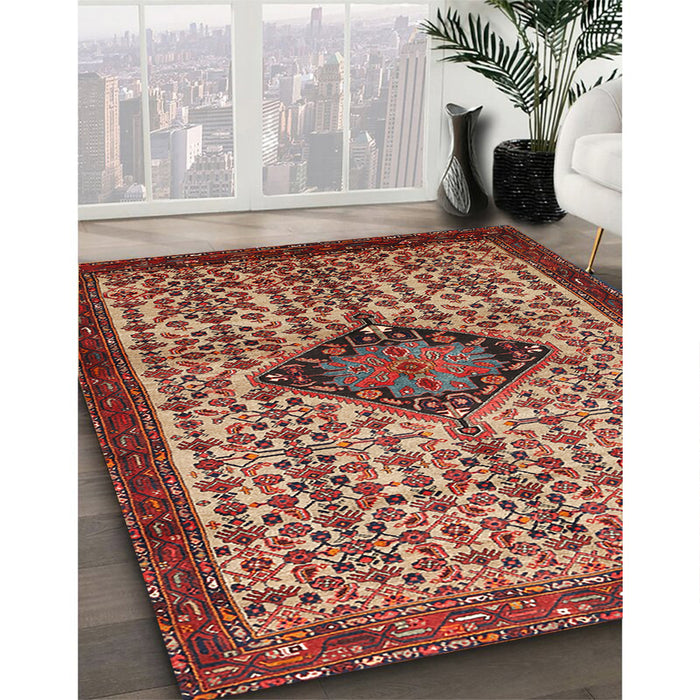Traditional Red Persian Rug in Family Room, tr265