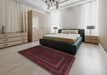 Machine Washable Traditional Burgundy Brown Rug in a Bedroom, wshtr2662