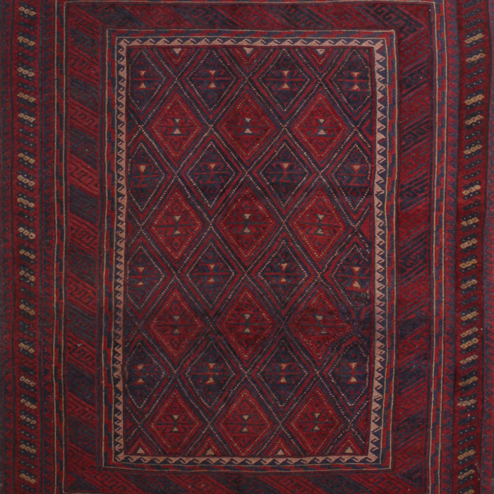 Traditional Burgundy Brown Southwestern Rug, tr2662