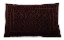 Traditional Classic Rectangular Black Brown Lumbar Throw Pillow, 13 inch by 19 inch, lbtr2664