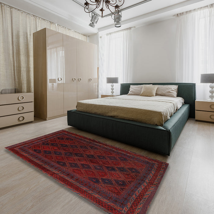 Traditional Bakers Brown Southwestern Rug in a Bedroom, tr2665