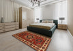 Traditional Light Brown Persian Rug in a Bedroom, tr266