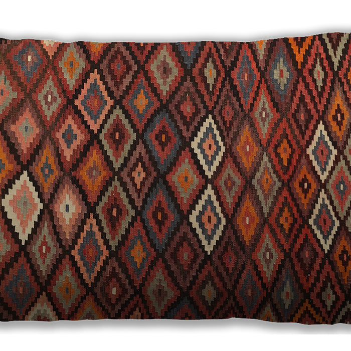 Traditional Classic Rectangular Saffron Red Lumbar Throw Pillow, 13 inch by 19 inch, lbtr2671