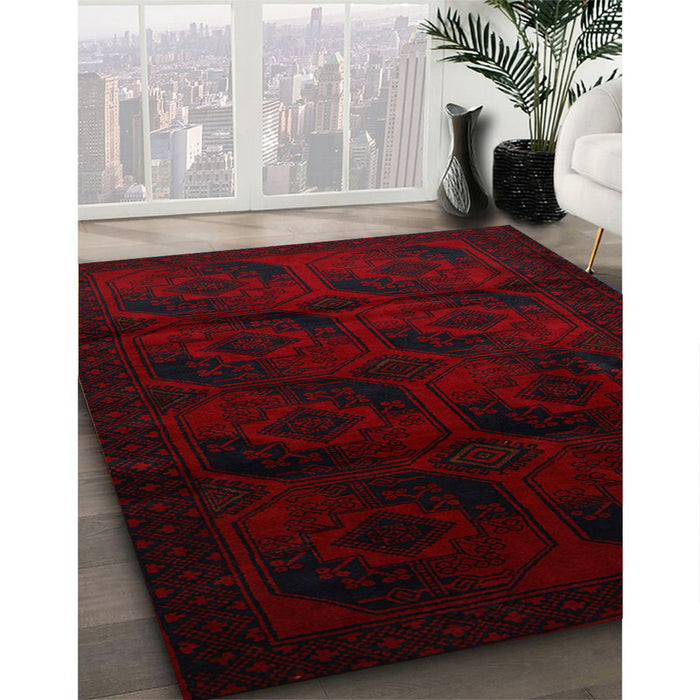 Traditional Chocolate Brown Persian Rug in Family Room, tr2672