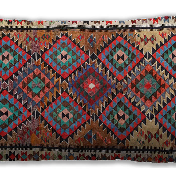 Traditional Classic Rectangular Saffron Red Lumbar Throw Pillow, 13 inch by 19 inch, lbtr2673