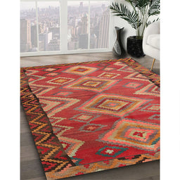 Traditional Red Southwestern Rug in Family Room, tr2676