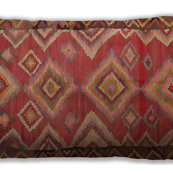 Traditional Classic Rectangular Red Lumbar Throw Pillow, 13 inch by 19 inch, lbtr2676