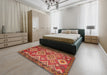 Machine Washable Traditional Red Rug in a Bedroom, wshtr2676