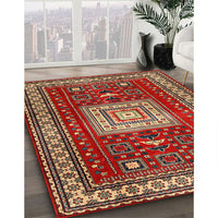 Traditional Red Geometric Rug, tr2678