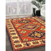 Traditional Orange Gold Geometric Rug in Family Room, tr267