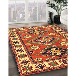 Machine Washable Traditional Orange Rug in a Family Room, wshtr267