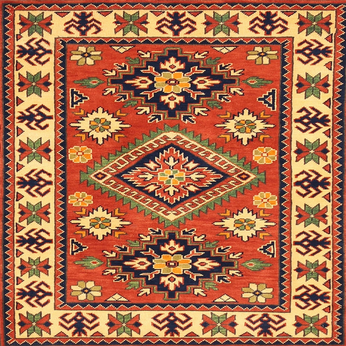 Round Machine Washable Traditional Orange Rug, wshtr267