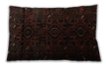 Traditional Classic Rectangular Black Brown Lumbar Throw Pillow, 13 inch by 19 inch, lbtr2680