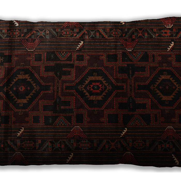 Traditional Classic Rectangular Black Brown Lumbar Throw Pillow, 13 inch by 19 inch, lbtr2680