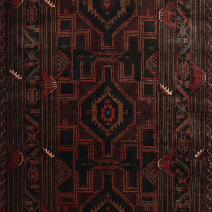 Traditional Black Brown Persian Rug, tr2680