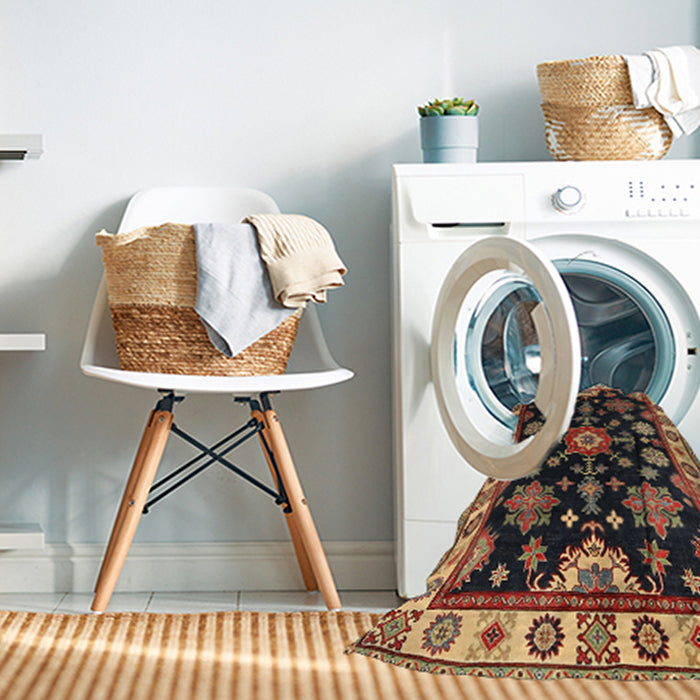 Machine Washable Traditional Peru Brown Rug in a Washing Machine, wshtr2681