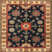 Round Machine Washable Traditional Peru Brown Rug, wshtr2681