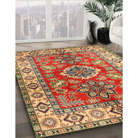 Traditional Brownish Green Geometric Rug, tr2682