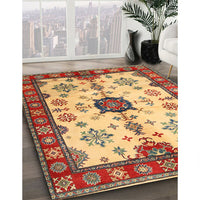 Traditional Chrome Gold Yellow Geometric Rug, tr2683