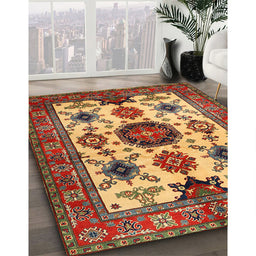 Machine Washable Traditional Tomato Red Rug in a Family Room, wshtr2684