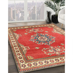 Traditional Neon Red Persian Rug in Family Room, tr2685