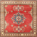 Square Traditional Neon Red Persian Rug, tr2685