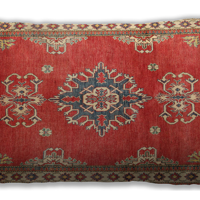 Traditional Classic Rectangular Neon Red Lumbar Throw Pillow, 13 inch by 19 inch, lbtr2685