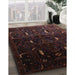 Traditional Chocolate Brown Persian Rug in Family Room, tr2688