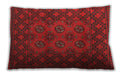 Traditional Classic Rectangular Brown Red Lumbar Throw Pillow, 13 inch by 19 inch, lbtr2689